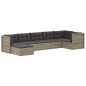 vidaXL Set de muebles de jardín 7 pzas y cojines ratán sintético gris vidaXL Set de muebles de jardín 7 pzas y cojines ratán sintético gris