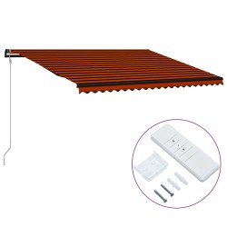 vidaXL Toldo retráctil automático naranja y marrón 500x300 cm