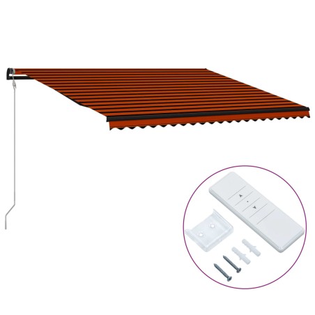 vidaXL Toldo retráctil automático naranja y marrón 500x300 cm
