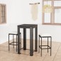 vidaXL Set muebles bar jardín 3 piezas y cojines ratán sintético negro vidaXL Set muebles bar jardín 3 piezas y cojines ratán sintético negro