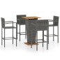 vidaXL Conjunto de bar para jardín 5 piezas gris vidaXL Conjunto de bar para jardín 5 piezas gris