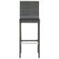 vidaXL Set de muebles de bar de jardín 5 pzas y cojines ratán PE gris vidaXL Set de muebles de bar de jardín 5 pzas y cojines ratán PE gris