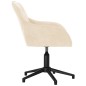 vidaXL Silla de oficina giratoria de terciopelo color crema