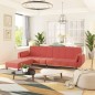 vidaXL Sofá cama 2 plazas con taburete y 2 cojines terciopelo rosa vidaXL Sofá cama 2 plazas con taburete y 2 cojines terciopelo rosa