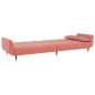 vidaXL Sofá cama 2 plazas con taburete y 2 cojines terciopelo rosa vidaXL Sofá cama 2 plazas con taburete y 2 cojines terciopelo rosa