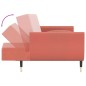 vidaXL Sofá cama 2 plazas con taburete y 2 cojines terciopelo rosa vidaXL Sofá cama 2 plazas con taburete y 2 cojines terciopelo rosa