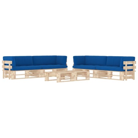 vidaXL Muebles de palets 6 pzas y cojines madera pino impregnada