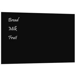 vidaXL Pizarra magnética de pared vidrio templado negro 80x50 cm