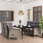 vidaXL Juego de comedor de jardín 7 piezas con cojines gris y negro vidaXL Juego de comedor de jardín 7 piezas con cojines gris y negro