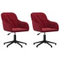 vidaXL Sillas de comedor giratorias 2 unidades terciopelo rojo tinto vidaXL Sillas de comedor giratorias 2 unidades terciopelo rojo tinto