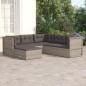 vidaXL Set de muebles de jardín 6 pzas y cojines ratán sintético gris vidaXL Set de muebles de jardín 6 pzas y cojines ratán sintético gris