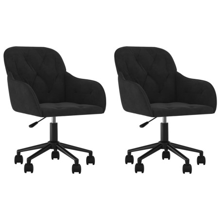 vidaXL Sillas de comedor giratorias 2 uds terciopelo negro
