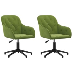 vidaXL Sillas de comedor giratorias 2 unidades terciopelo verde claro