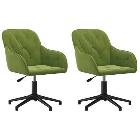 vidaXL Sillas de comedor giratorias 2 unidades terciopelo verde claro