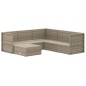 vidaXL Set de muebles de jardín 6 pzas y cojines ratán sintético gris vidaXL Set de muebles de jardín 6 pzas y cojines ratán sintético gris