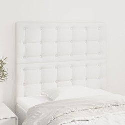 vidaXL Cabeceros 2 unidades de cuero sintético blanco 80x5x78/88 cm