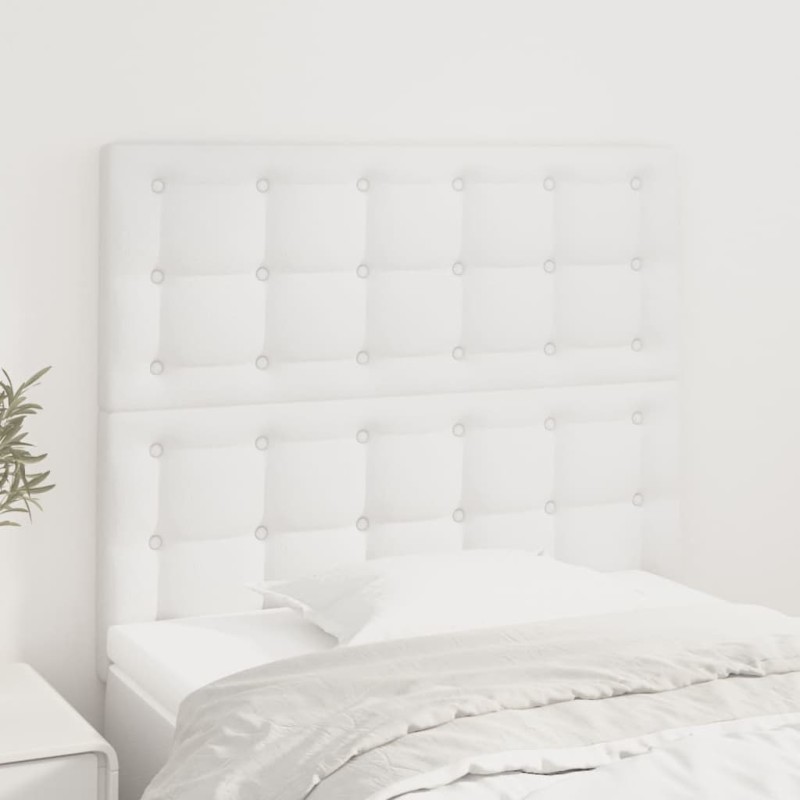 vidaXL Cabeceros 2 unidades de cuero sintético blanco 80x5x78/88 cm vidaXL Cabeceros 2 unidades de cuero sintético blanco 80x5x78/88 cm