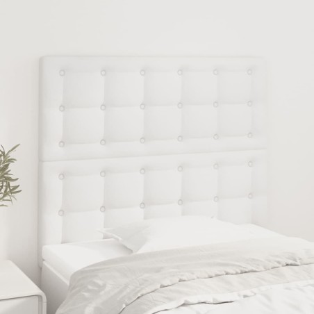 vidaXL Cabeceros 2 unidades de cuero sintético blanco 80x5x78/88 cm