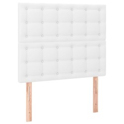 vidaXL Cabeceros 2 unidades de cuero sintético blanco 80x5x78/88 cm