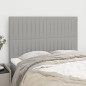 vidaXL Cabeceros 4 unidades tela gris claro 72x5x78/88 cm vidaXL Cabeceros 4 unidades tela gris claro 72x5x78/88 cm