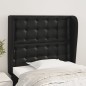 vidaXL Cabecero con orejas de cuero sintético negro 83x23x118/128 cm vidaXL Cabecero con orejas de cuero sintético negro 83x23x118/128 cm