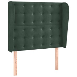 vidaXL Cabecero con orejas de terciopelo verde oscuro 83x23x118/128 cm