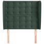 vidaXL Cabecero con orejas de terciopelo verde oscuro 83x23x118/128 cm vidaXL Cabecero con orejas de terciopelo verde oscuro 83x23x118/128 cm