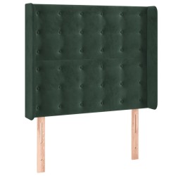 vidaXL Cabecero con orejas de terciopelo verde oscuro 83x16x118/128 cm 