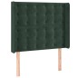 vidaXL Cabecero con orejas de terciopelo verde oscuro 83x16x118/128 cm vidaXL Cabecero con orejas de terciopelo verde oscuro 83x16x118/128 cm