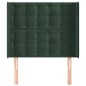 vidaXL Cabecero con orejas de terciopelo verde oscuro 83x16x118/128 cm vidaXL Cabecero con orejas de terciopelo verde oscuro 83x16x118/128 cm