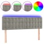 vidaXL Cabecero con LED de terciopelo gris claro 144x5x78/88 cm vidaXL Cabecero con LED de terciopelo gris claro 144x5x78/88 cm