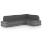 vidaXL Juego muebles de jardín 4 pzas y cojines ratán sintético gris vidaXL Juego muebles de jardín 4 pzas y cojines ratán sintético gris