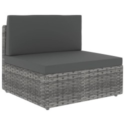 vidaXL Juego muebles de jardín 4 pzas y cojines ratán sintético gris