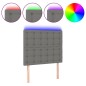 vidaXL Cabecero con luces LED tela gris oscuro 100x5x118/128 cm vidaXL Cabecero con luces LED tela gris oscuro 100x5x118/128 cm