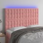 vidaXL Cabecero con luces LED terciopelo rosa 144x5x118/128 cm vidaXL Cabecero con luces LED terciopelo rosa 144x5x118/128 cm