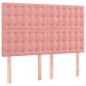 vidaXL Cabecero con luces LED terciopelo rosa 144x5x118/128 cm vidaXL Cabecero con luces LED terciopelo rosa 144x5x118/128 cm