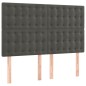 vidaXL Cabecero con luces LED terciopelo gris oscuro 144x5x118/128 cm vidaXL Cabecero con luces LED terciopelo gris oscuro 144x5x118/128 cm