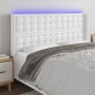 vidaXL Cabecero con LED cuero sintético blanco 163x16x118/128 cm vidaXL Cabecero con LED cuero sintético blanco 163x16x118/128 cm