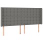 vidaXL Cabecero con LED de tela gris oscuro 203x16x118/128 cm vidaXL Cabecero con LED de tela gris oscuro 203x16x118/128 cm