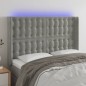 vidaXL Cabecero con LED de terciopelo gris claro 147x16x118/128 cm vidaXL Cabecero con LED de terciopelo gris claro 147x16x118/128 cm