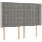 vidaXL Cabecero con LED de terciopelo gris claro 147x16x118/128 cm vidaXL Cabecero con LED de terciopelo gris claro 147x16x118/128 cm