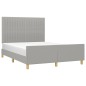 vidaXL Estructura de cama con cabecero de tela gris claro 140x190 cm vidaXL Estructura de cama con cabecero de tela gris claro 140x190 cm