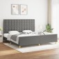vidaXL Estructura de cama con cabecero tela gris oscuro 200x200 cm