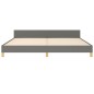 vidaXL Estructura de cama con cabecero tela gris oscuro 200x200 cm