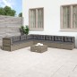 vidaXL Set de muebles de jardín 8 pzas y cojines ratán sintético gris vidaXL Set de muebles de jardín 8 pzas y cojines ratán sintético gris