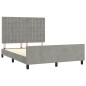 vidaXL Estructura de cama con cabecero terciopelo gris claro 140x190cm vidaXL Estructura de cama con cabecero terciopelo gris claro 140x190cm
