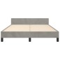 vidaXL Estructura de cama con cabecero terciopelo gris claro 140x190cm vidaXL Estructura de cama con cabecero terciopelo gris claro 140x190cm
