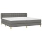 vidaXL Cama box spring con colchón tela gris oscuro 200x200 cm vidaXL Cama box spring con colchón tela gris oscuro 200x200 cm
