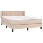 vidaXL Cama box spring con colchón cuero sintético capuchino 140x200cm vidaXL Cama box spring con colchón cuero sintético capuchino 140x200cm