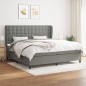 vidaXL Cama box spring con colchón tela gris oscuro 200x200 cm vidaXL Cama box spring con colchón tela gris oscuro 200x200 cm